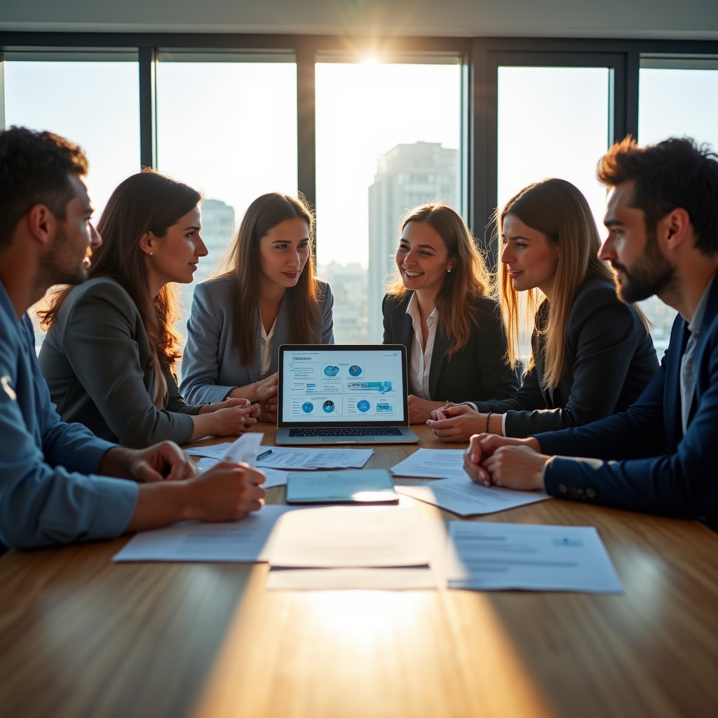 Team di una cooperativa sociale in riunione operativa