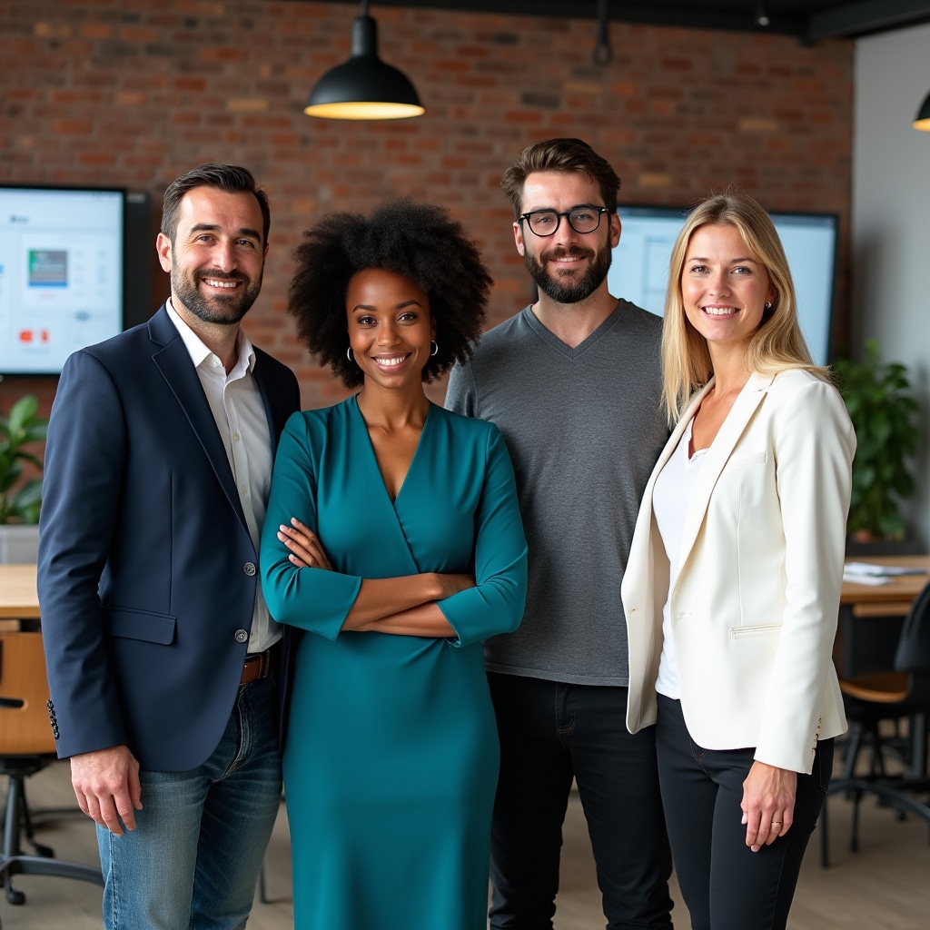 Team Synormorai Digital nel loro ufficio a Torino